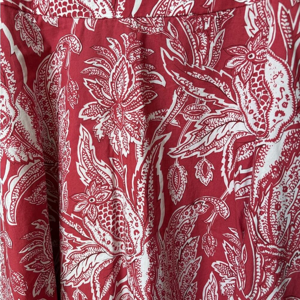 Talbots Dusty Red / Pink and White Floral A-Line Skirt. Size 16 - Picture 2 of 9